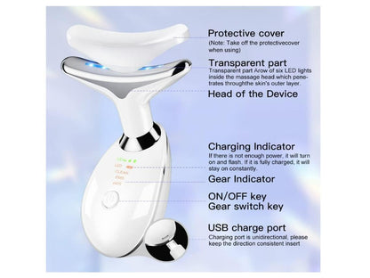 Dispositivo Facial EMS con Limpieza Profunda y 3 Modos LED – Efecto Lifting Inmediato